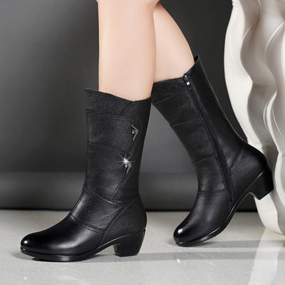 Women's Mid Calf Platform Ankle Boots