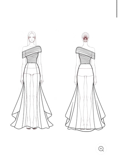 Noiré | Off-Shoulder Mesh Evening Gown