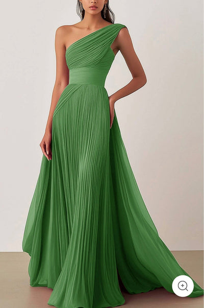 Ariella | One-Shoulder-Plissee-Abendkleid