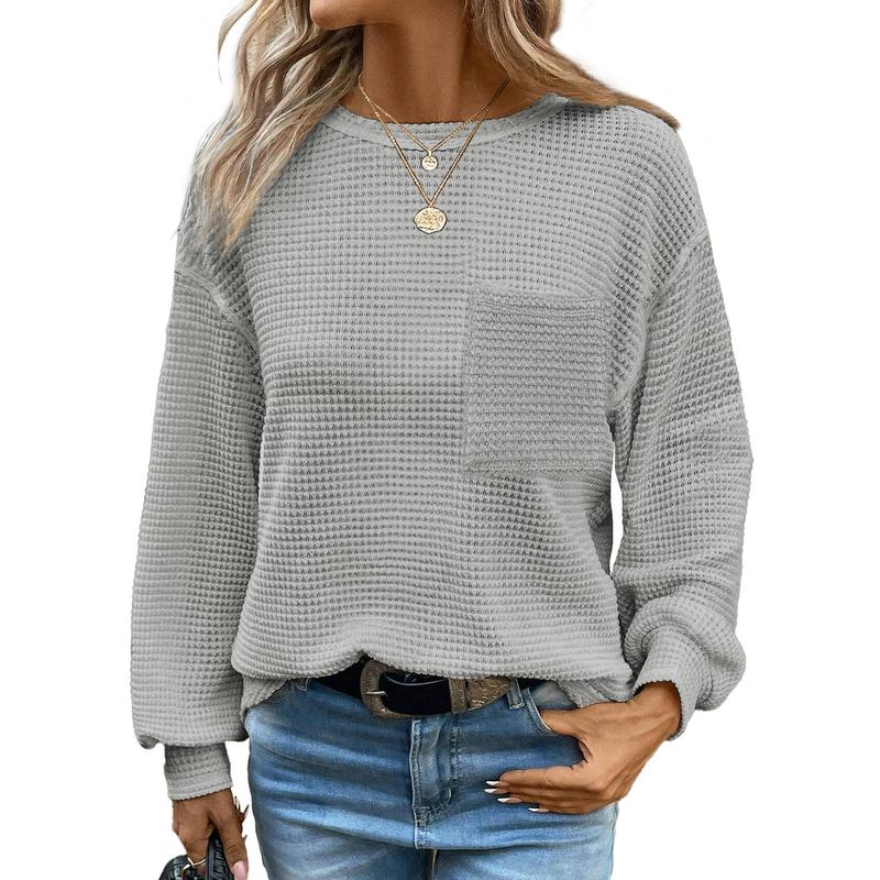 LIORA - Cozy Oversized Long Sleeve Crewneck Blouse