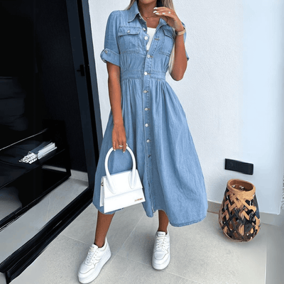 Tessa | Stilvolles Midikleid aus Denim