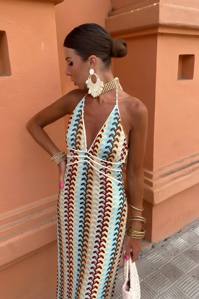 Solena™ | Boho-Maxikleid mit offenem Rücken