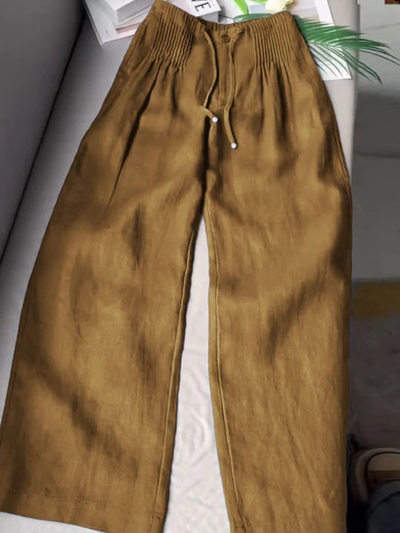 Camille – Locker sitzende Hose aus Baumwolle und Leinen