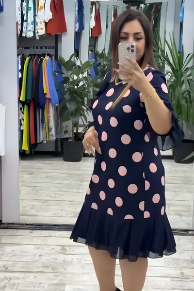 Rosa | Leichtes Polka Dot Kleid