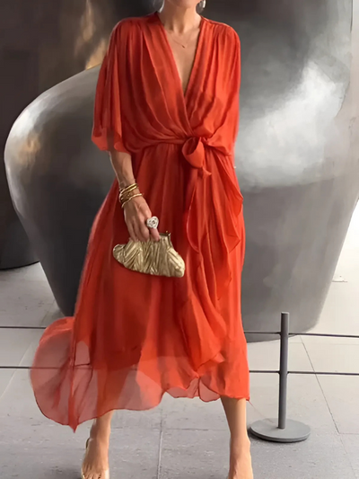 Nora | Klassisches Wickel-Midikleid