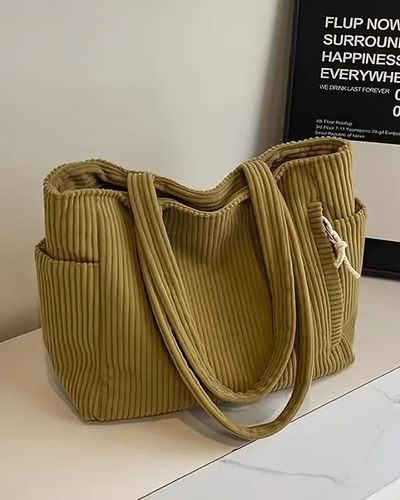 Tilda – Gerippte Tragetasche mit Kordeldetail