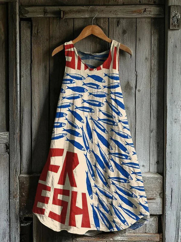 Sarah – Sardine Pattern Dress