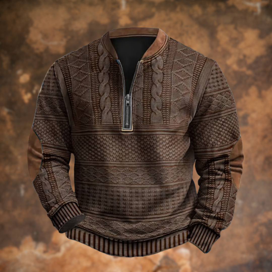 Anton – Strickpullover mit Reißverschluss-Detail