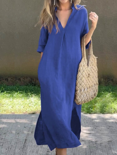 Verena | Elegantes Maxikleid mit V-Ausschnitt