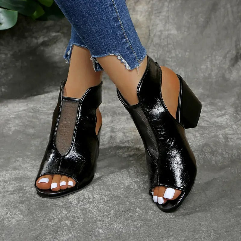 Damen-Sandalen zum Hineinschlüpfen mit Römersandalen