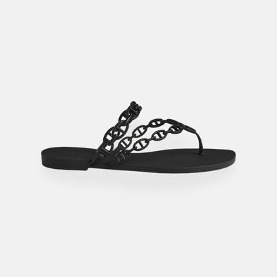 Zoe| Schwarze Flip-Flops mit Kette