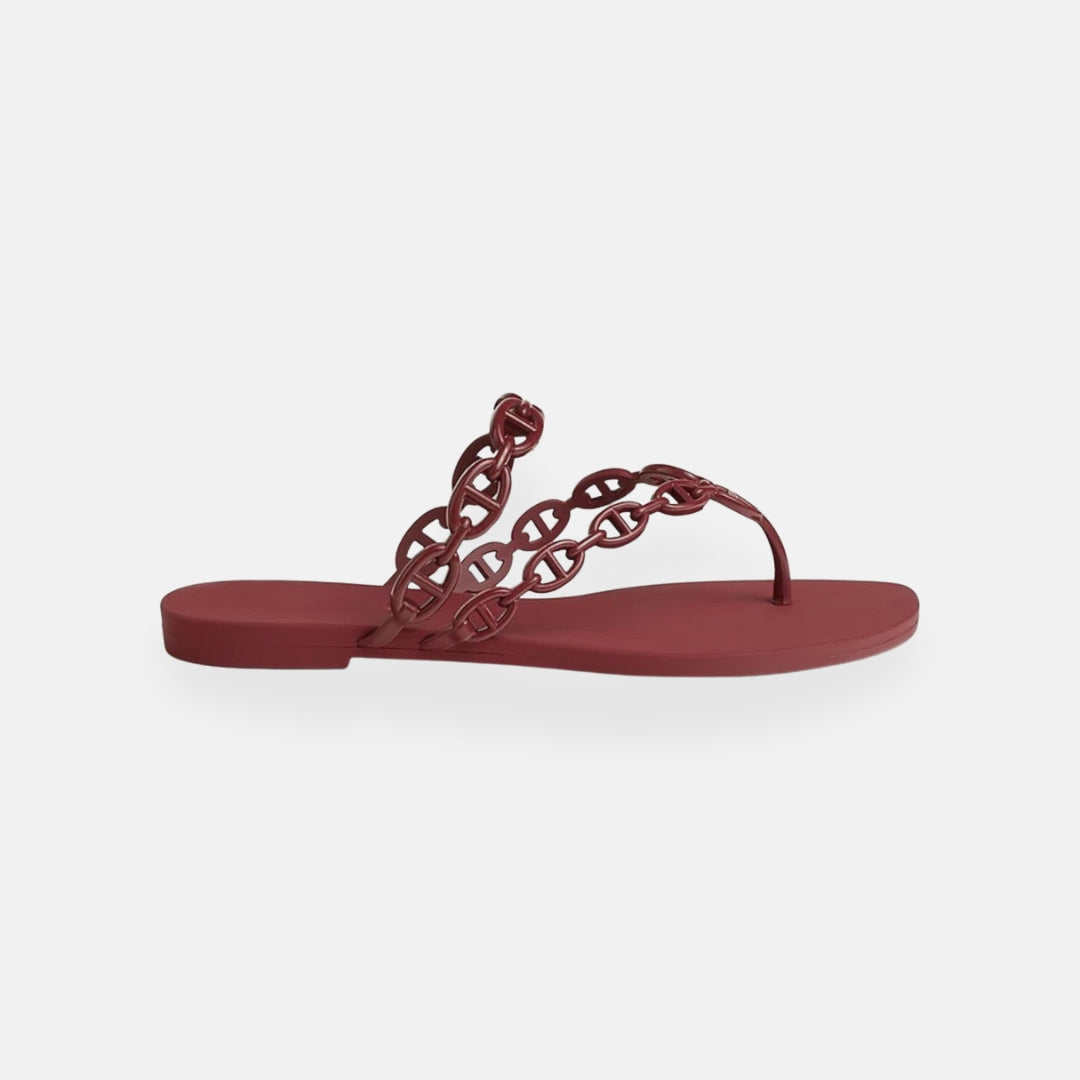Zoe| Schwarze Flip-Flops mit Kette