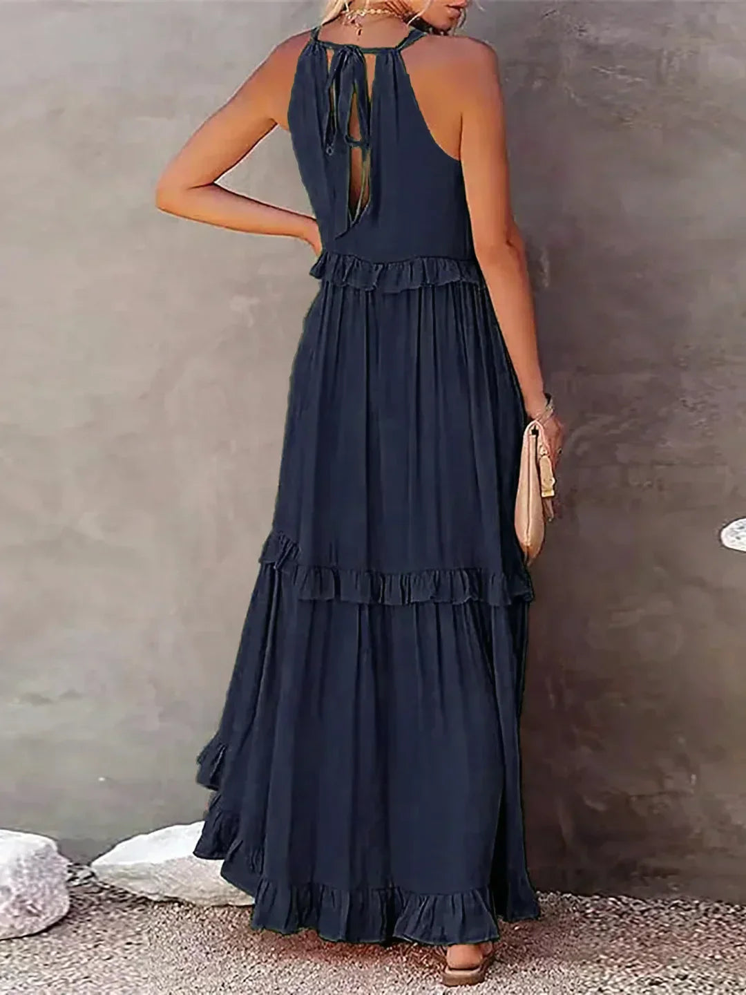 Christa | Schickes Neckholder-Rüschenkleid