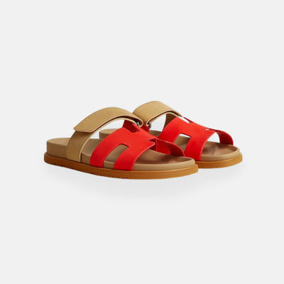 Alexandra | Zweifarbige Sandalen mit gekreuzten Riemen