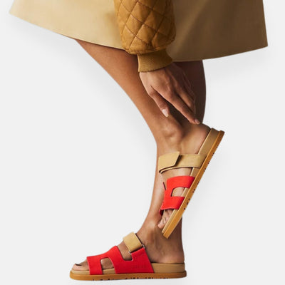 Alexandra | Zweifarbige Sandalen mit gekreuzten Riemen