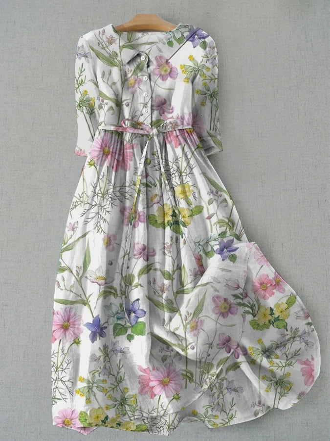 Dahlia – Sommerliches A-Linien-Kleid mit Spitzen-Taillenband
