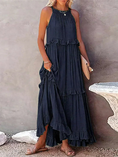 Christa | Schickes Neckholder-Rüschenkleid