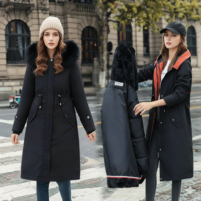 Women's Winter Jacket with Hood and Soft Collar