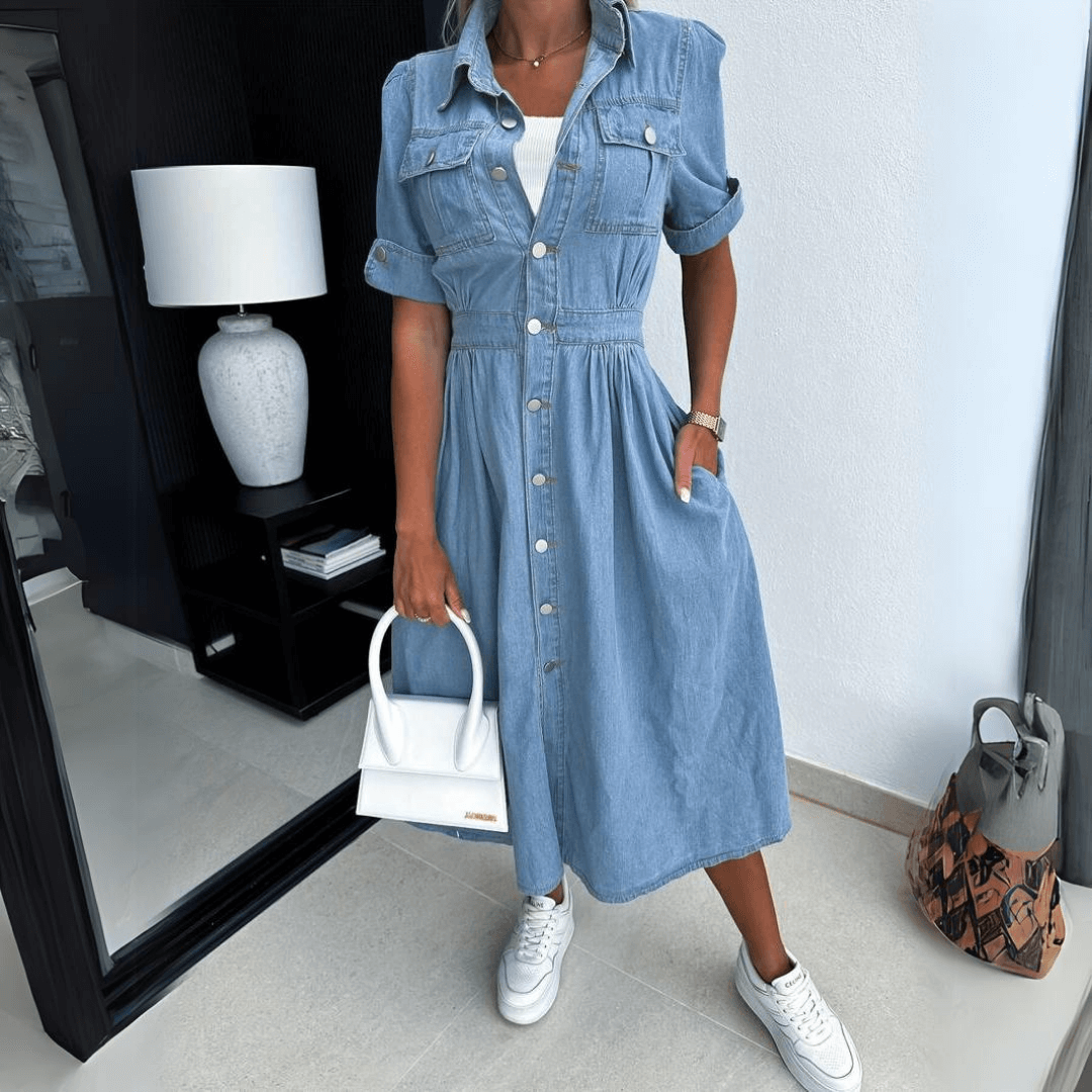 Tessa | Stilvolles Midikleid aus Denim