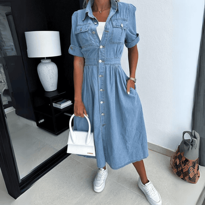 Tessa | Stilvolles Midikleid aus Denim