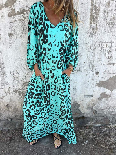 April – Langes Kleid mit wildem Print