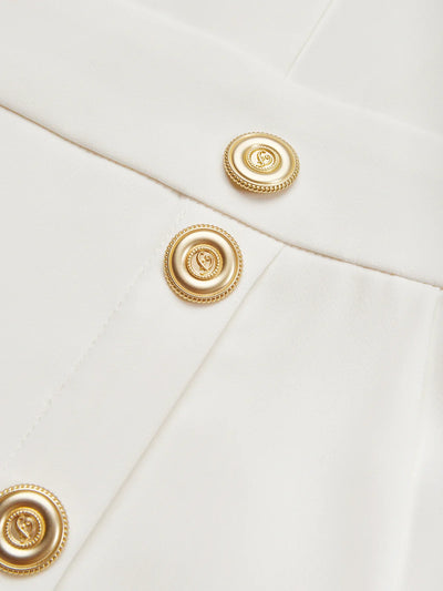 Einfarbiges Midikleid mit Knopfschlitz und Rundhalsausschnitt 