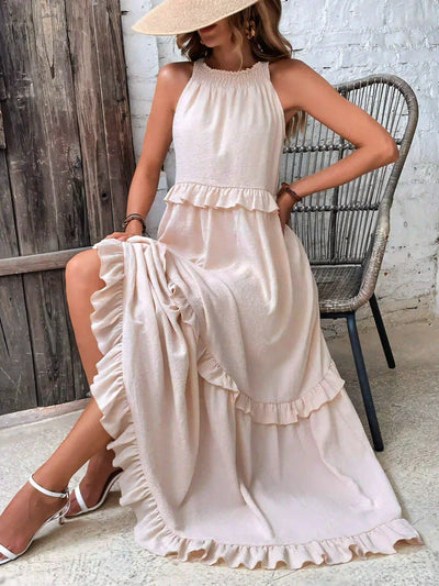 Christa | Schickes Neckholder-Rüschenkleid