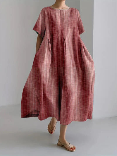 Lässiges Damenkleid mit Retro-Streifendesign und lockerem Schnitt