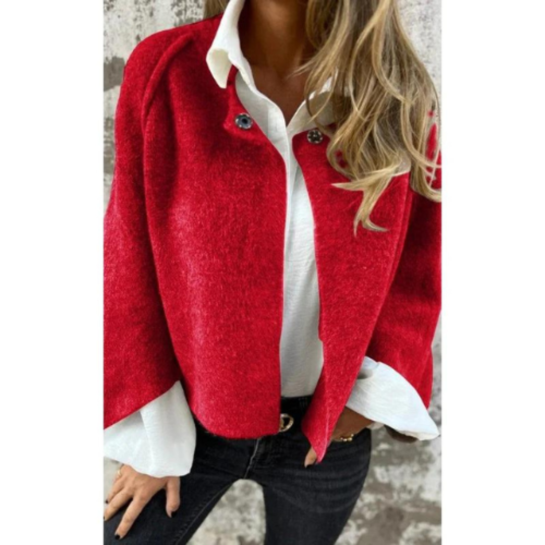 Delfina | Schicke doppellagige Strickjacke