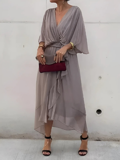 Nora | Klassisches Wickel-Midikleid