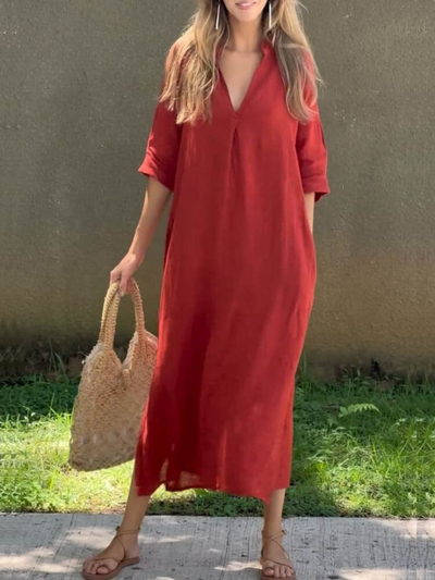 Verena | Elegantes Maxikleid mit V-Ausschnitt