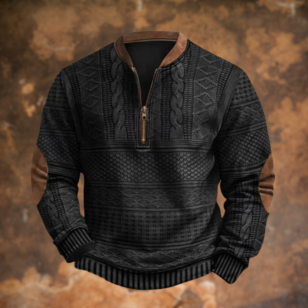 Anton – Strickpullover mit Reißverschluss-Detail