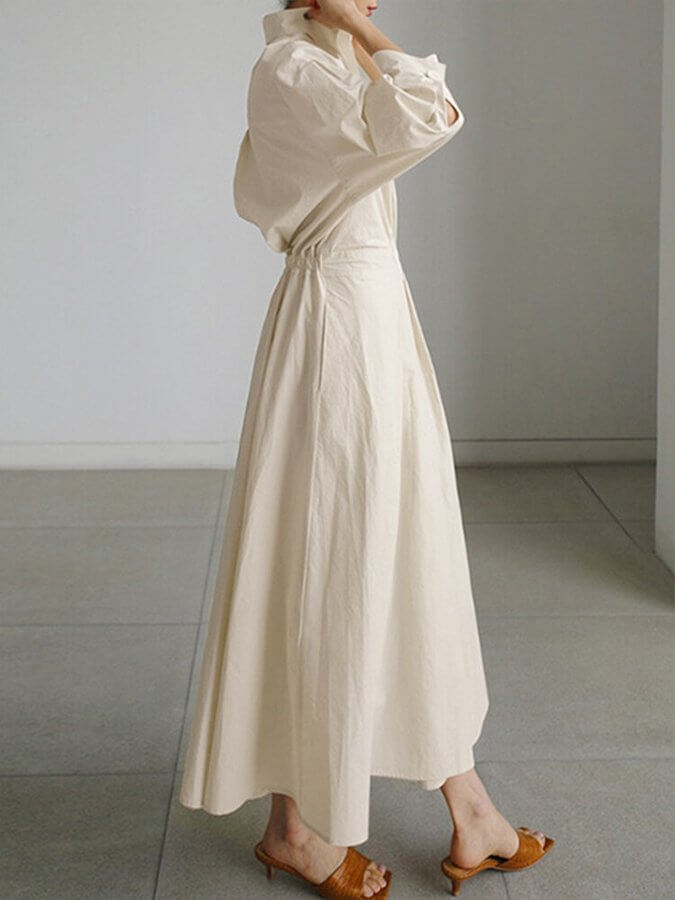 Mila | Stilvolles Hemd-Maxikleid