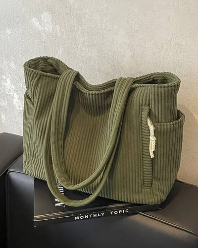 Tilda – Gerippte Tragetasche mit Kordeldetail