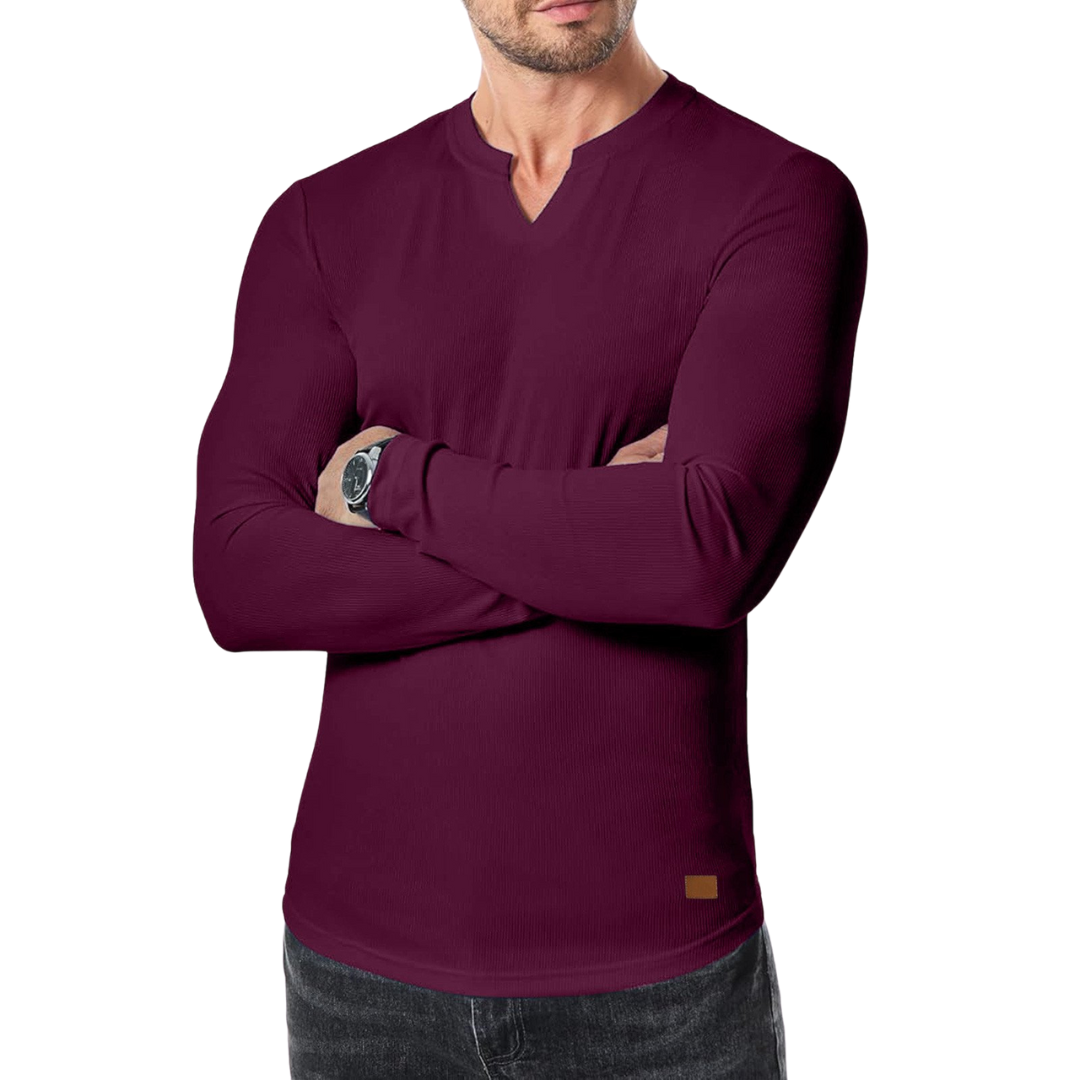 Langärmliges, strukturiertes Muskelshirt