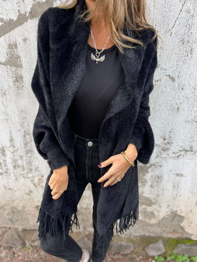 Women's Long Sleeve Fringe Coat Casual