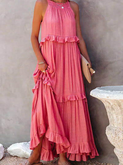 Christa | Schickes Neckholder-Rüschenkleid