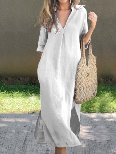Verena | Elegantes Maxikleid mit V-Ausschnitt