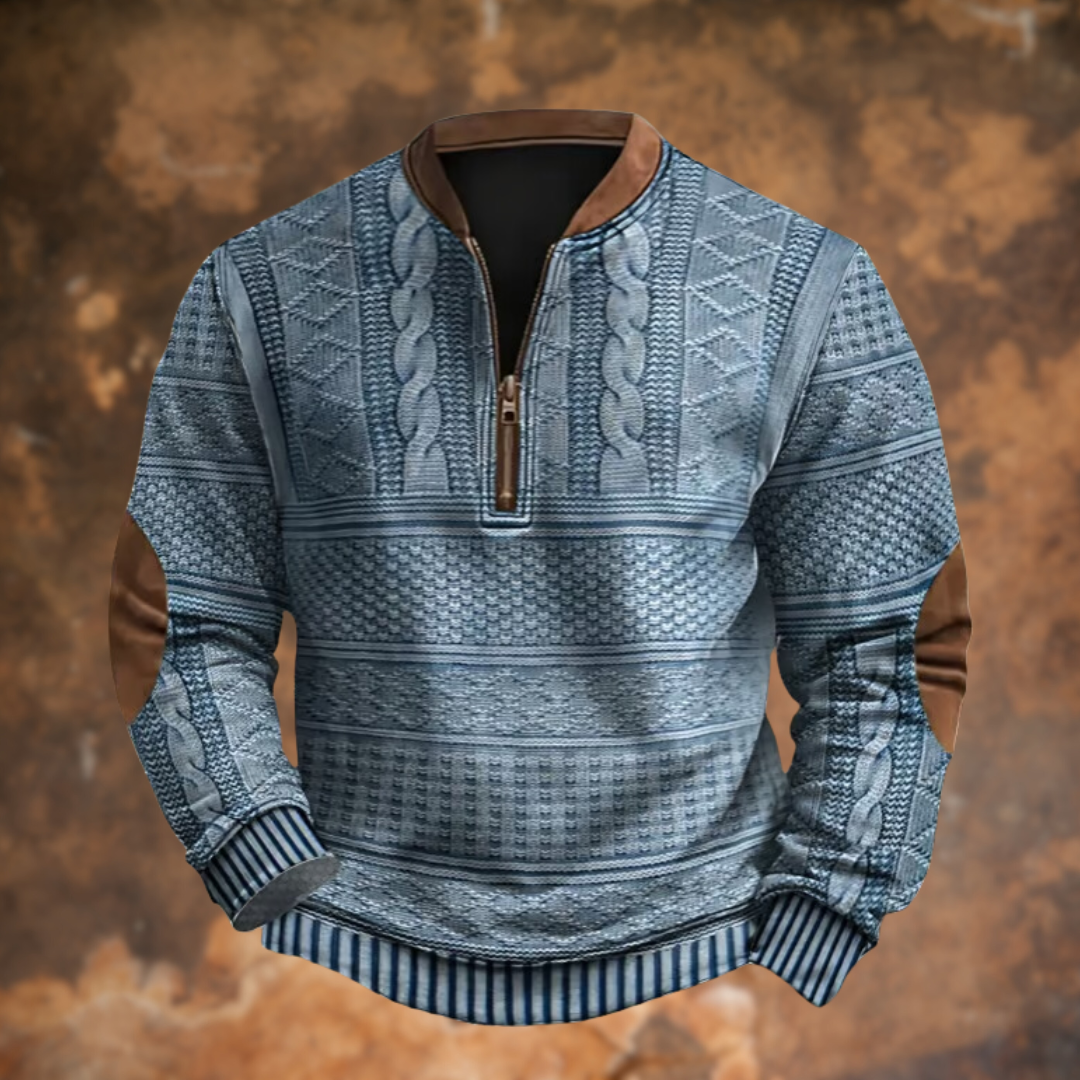 Anton – Strickpullover mit Reißverschluss-Detail
