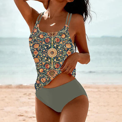Natasia | Bedrucktes Boho-Tankini-Badeset