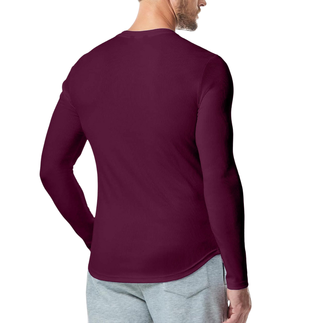 Langärmliges, strukturiertes Muskelshirt