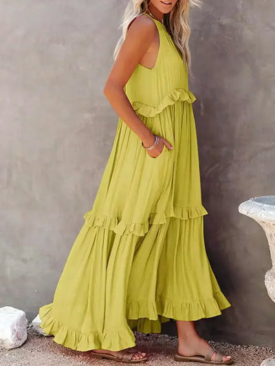 Christa | Schickes Neckholder-Rüschenkleid