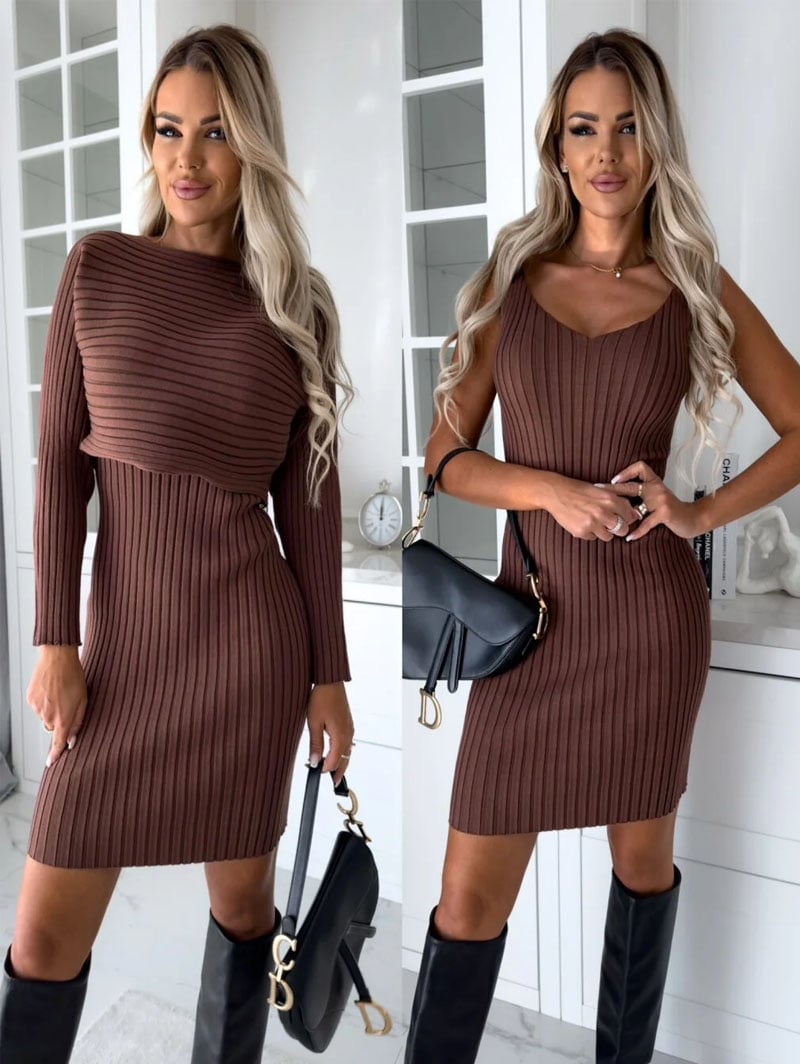 Knit Sweater and Strappy Dress Set