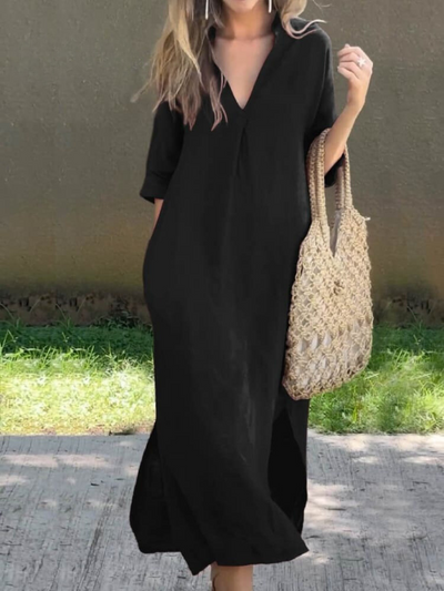 Verena | Elegantes Maxikleid mit V-Ausschnitt