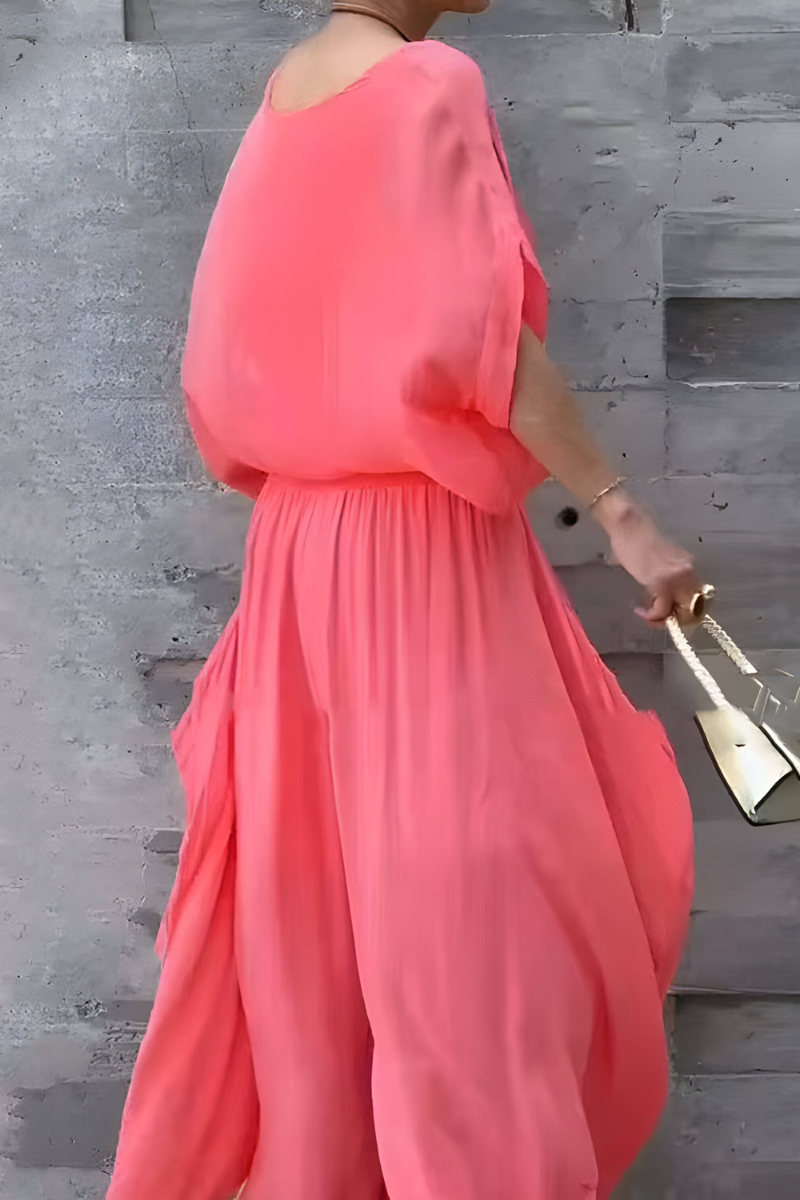 Carlotte | Weites Top und lockere Hose mit Schlitz – Zweiteiliges Chiffon-Set