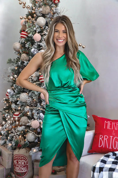 Helene | Off-Shoulder Midikleid mit Rüschen