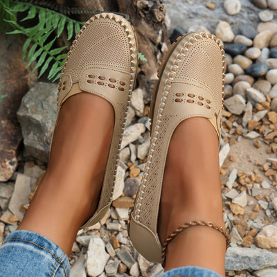 Damen Mokassins aus Echtlederoptik