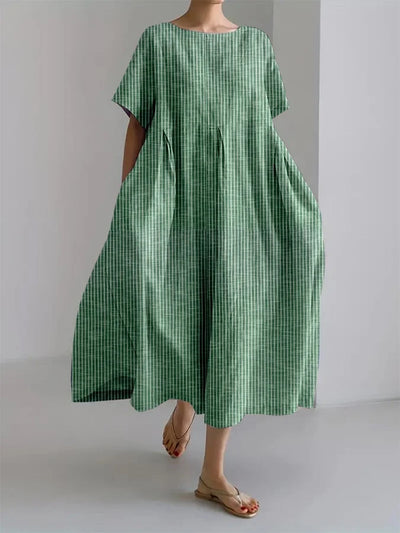 Lässiges Damenkleid mit Retro-Streifendesign und lockerem Schnitt