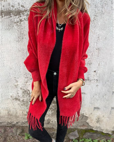 Women's Long Sleeve Fringe Coat Casual