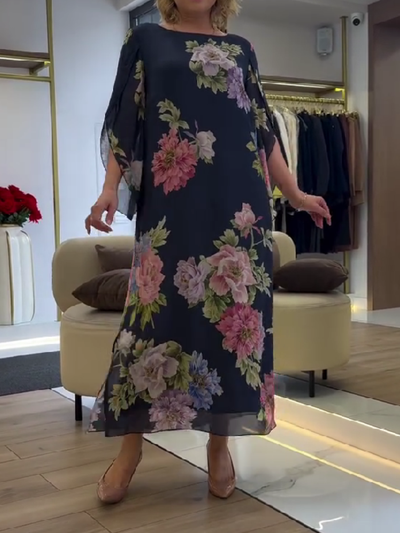 Einzigartiges Maxikleid mit Blumendruck